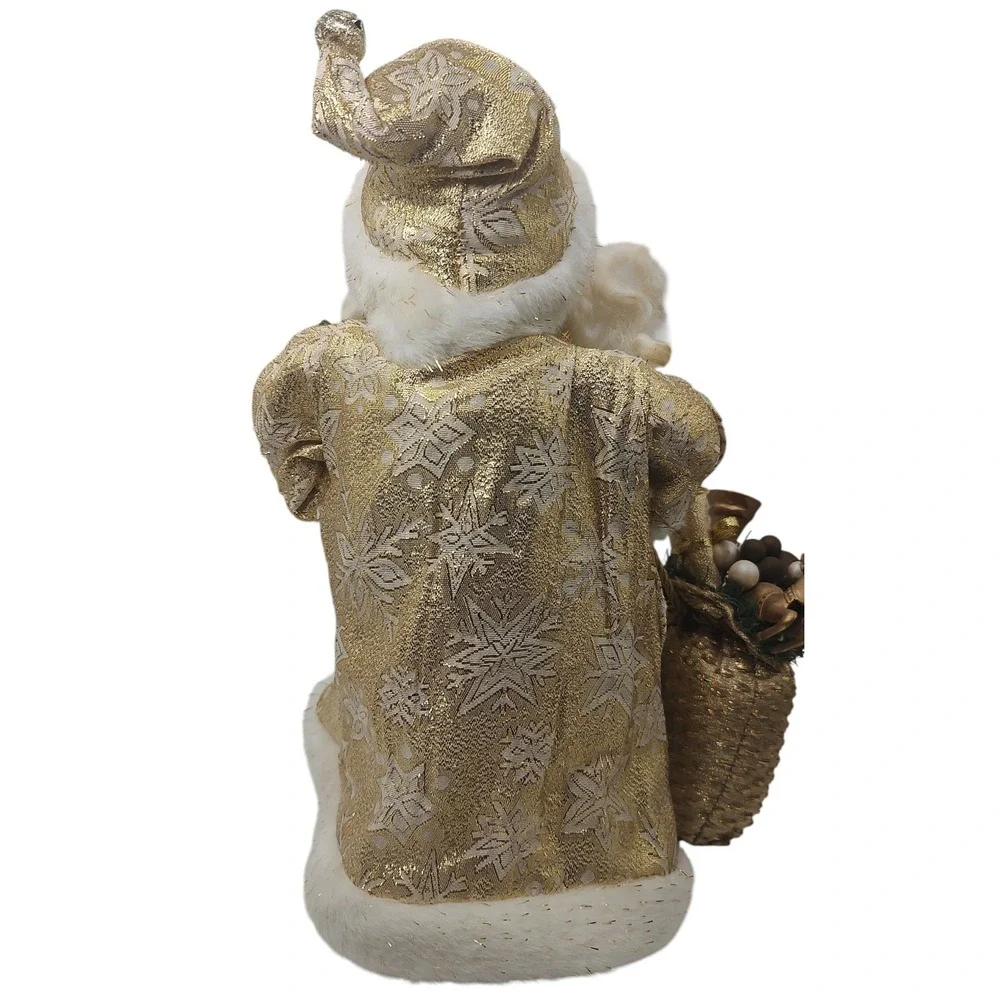 Vintage‎ Santa Claus Christmas Tree Topper Table Top Holiday Decoration Gold